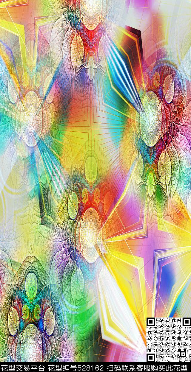 抽象时尚梦幻数码印花华亿平台下载（图片编号: 528162） - 瓦栏（Walan）