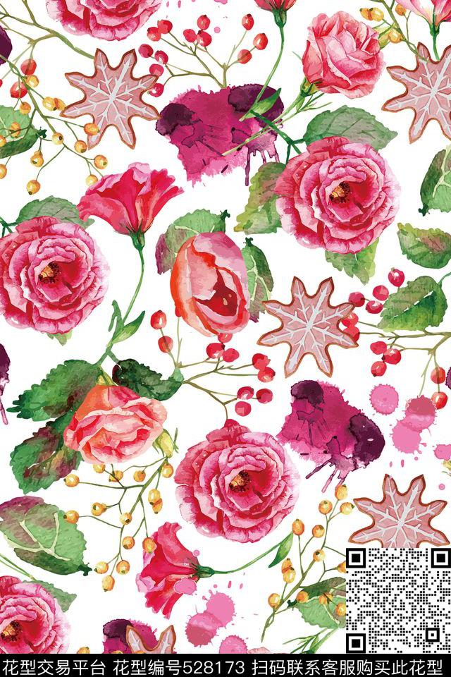大牌花卉流行时尚传统印花华亿平台下载（图片编号: 528173） - 瓦栏（Walan）