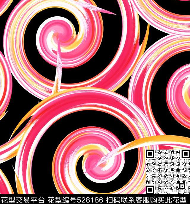 中国风水彩几何数码印花华亿平台下载（图片编号: 528186） - 瓦栏（Walan）