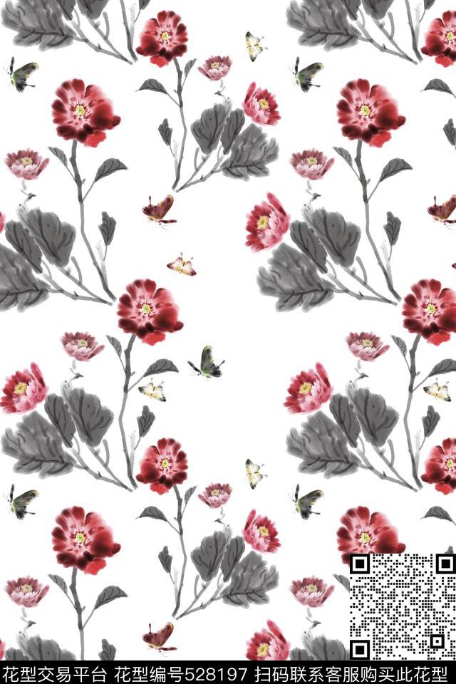 传统富贵国画数码印花华亿平台下载（图片编号: 528197） - 瓦栏（Walan）