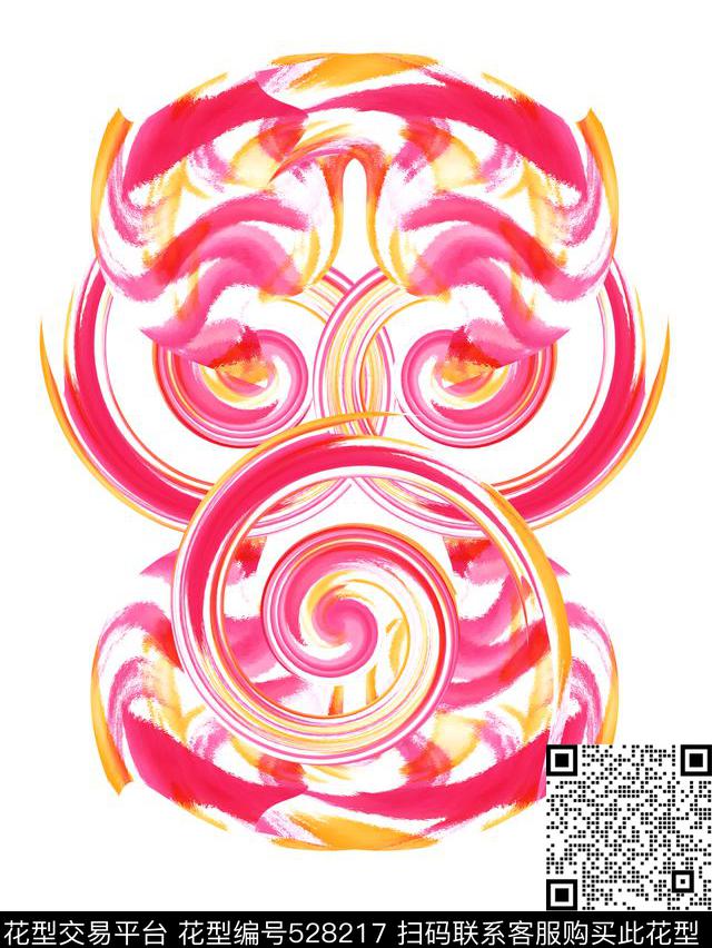 中国风水彩几何数码印花华亿平台下载（图片编号: 528217） - 瓦栏（Walan）