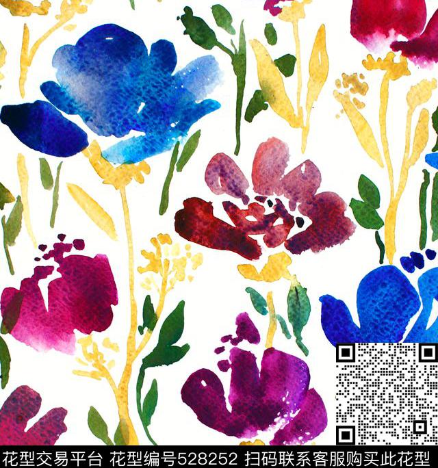 FloralFlowersBucolic数码印花华亿平台下载（图片编号: 528252） - 瓦栏（Walan）