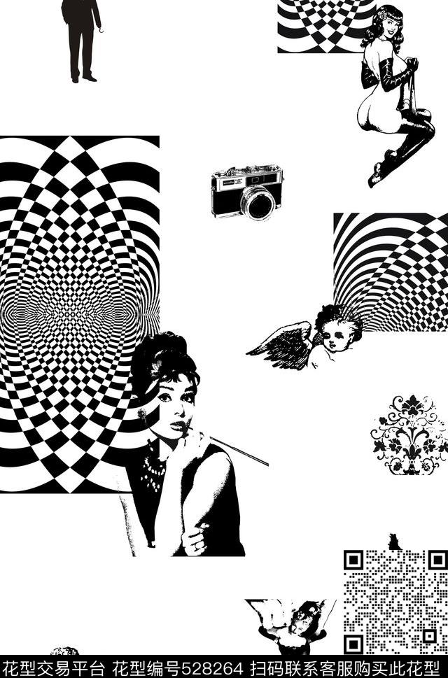 T恤衬衫几何传统印花华亿平台下载（图片编号: 528264） - 瓦栏（Walan）