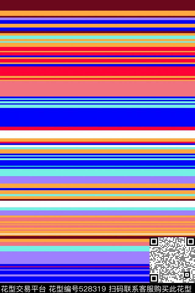 彩色条纹几何时尚传统印花华亿平台下载（图片编号: 528319） - 瓦栏（Walan）