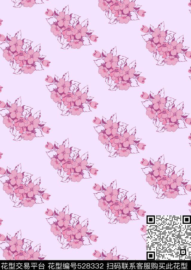 高端印花时尚色彩矢量花朵传统印花华亿平台下载（图片编号: 528332） - 瓦栏（Walan）
