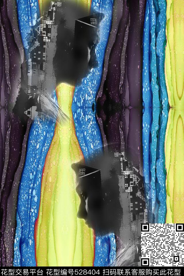 摄影头像波浪数码印花华亿平台下载（图片编号: 528404） - 瓦栏（Walan）
