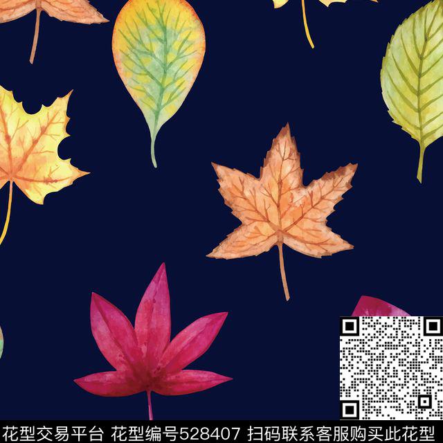 流行时尚花卉水彩数码印花华亿平台下载（图片编号: 528407） - 瓦栏（Walan）