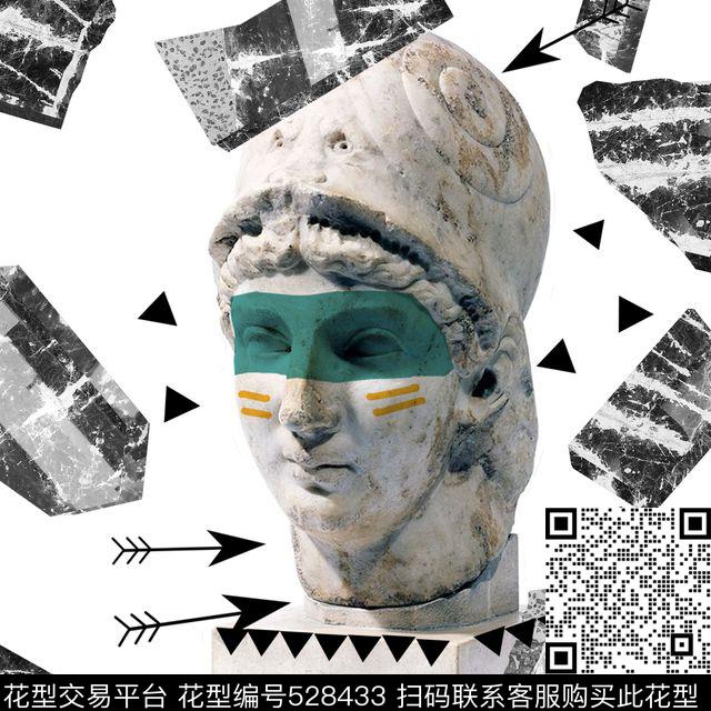 流行时尚雕塑抽象数码印花华亿平台下载（图片编号: 528433） - 瓦栏（Walan）