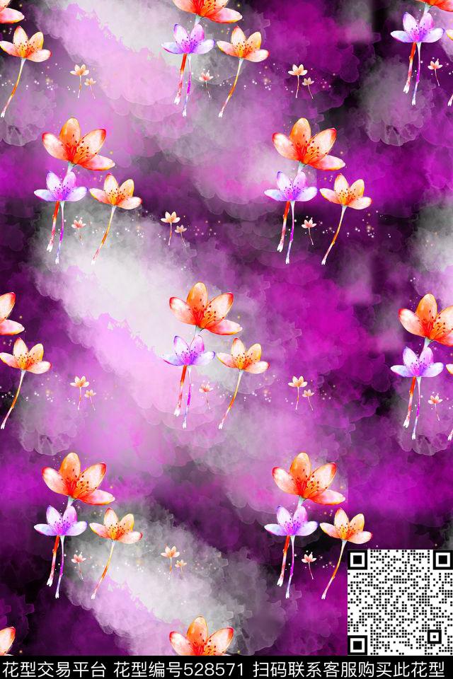 花时尚小花数码印花华亿平台下载（图片编号: 528571） - 瓦栏（Walan）