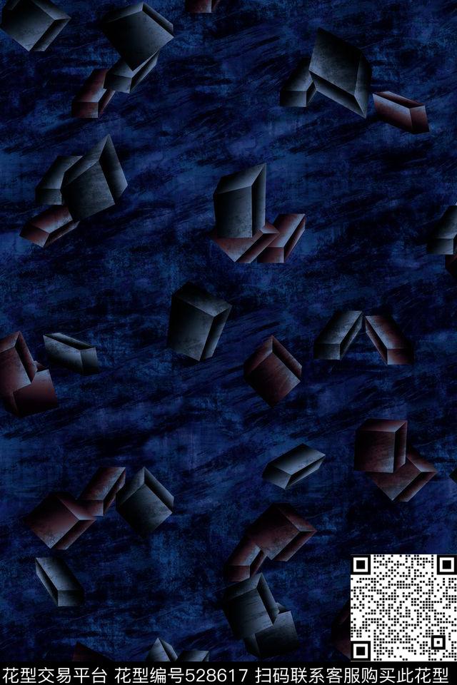 肌理纹夹克立体几何数码印花华亿平台下载（图片编号: 528617） - 瓦栏（Walan）
