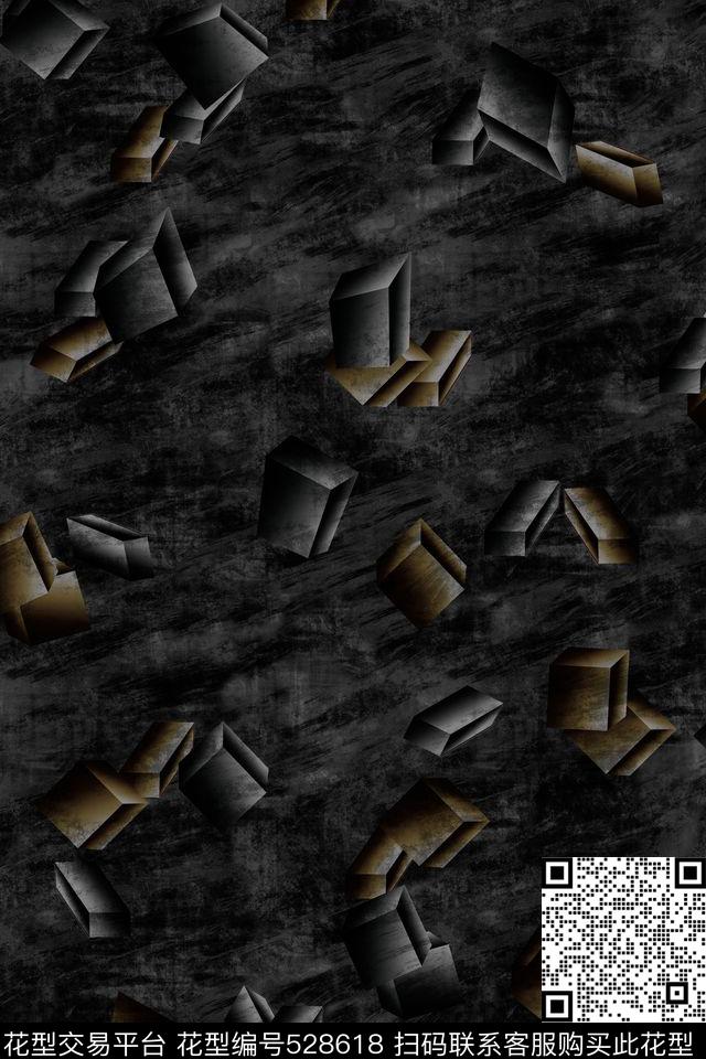 肌理纹夹克立体几何数码印花华亿平台下载（图片编号: 528618） - 瓦栏（Walan）