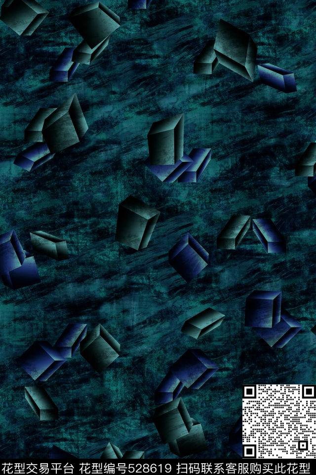 肌理纹夹克立体几何数码印花华亿平台下载（图片编号: 528619） - 瓦栏（Walan）