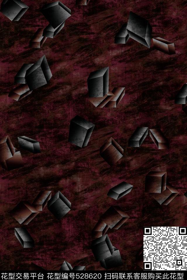 肌理纹夹克立体几何数码印花华亿平台下载（图片编号: 528620） - 瓦栏（Walan）