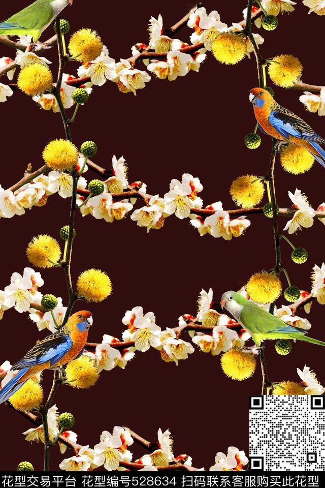 动物花卉几何数码印花华亿平台下载（图片编号: 528634） - 瓦栏（Walan）