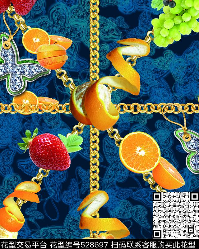 水果项链项链格子数码印花华亿平台下载（图片编号: 528697） - 瓦栏（Walan）