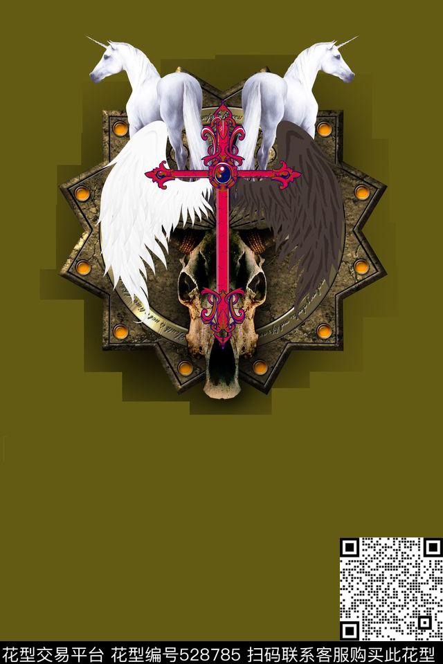 潮流时尚天马图腾数码印花华亿平台下载（图片编号: 528785） - 瓦栏（Walan）