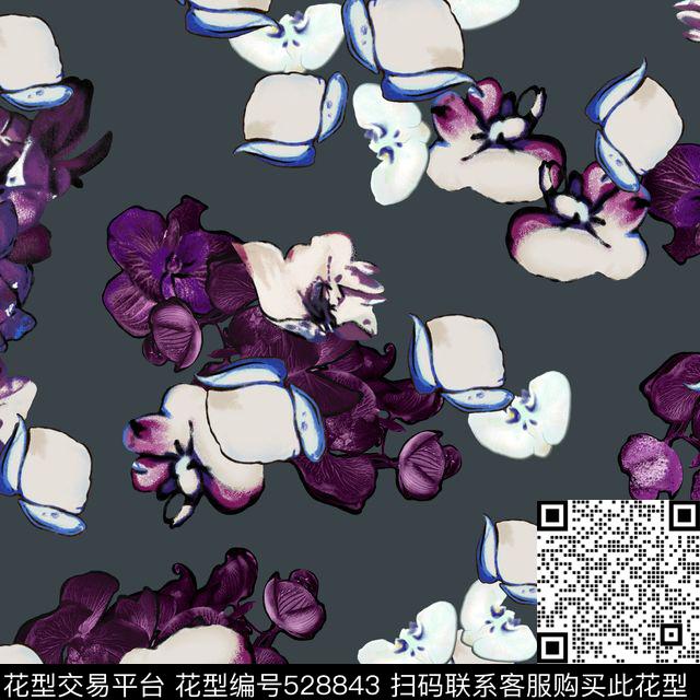 大牌花卉抽象几何女装春夏款2016数码印花华亿平台下载（图片编号: 528843） - 瓦栏（Walan）