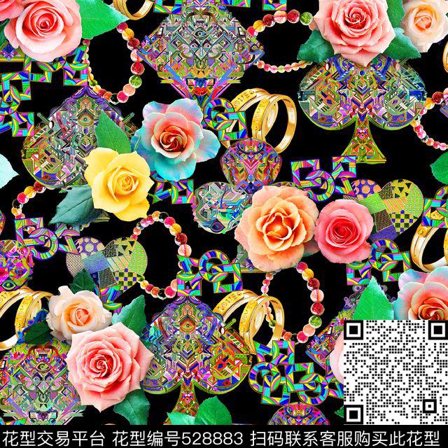 绚丽富贵花梦幻数码印花华亿平台下载（图片编号: 528883） - 瓦栏（Walan）