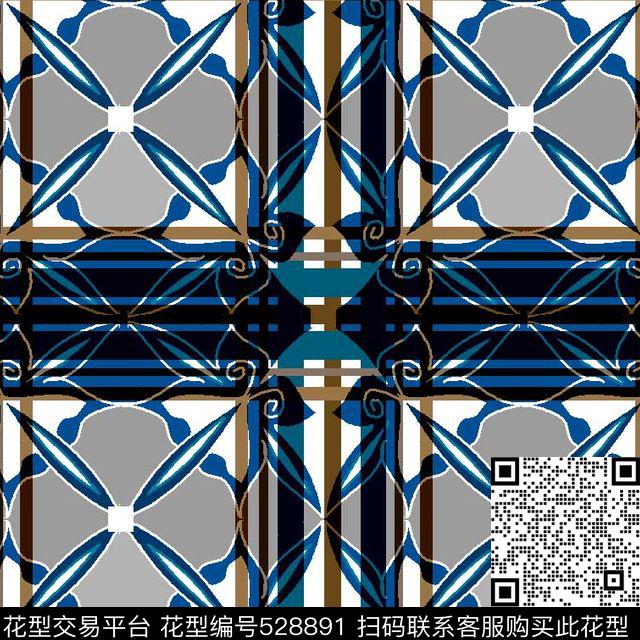 潮流抽象几何传统印花华亿平台下载（图片编号: 528891） - 瓦栏（Walan）