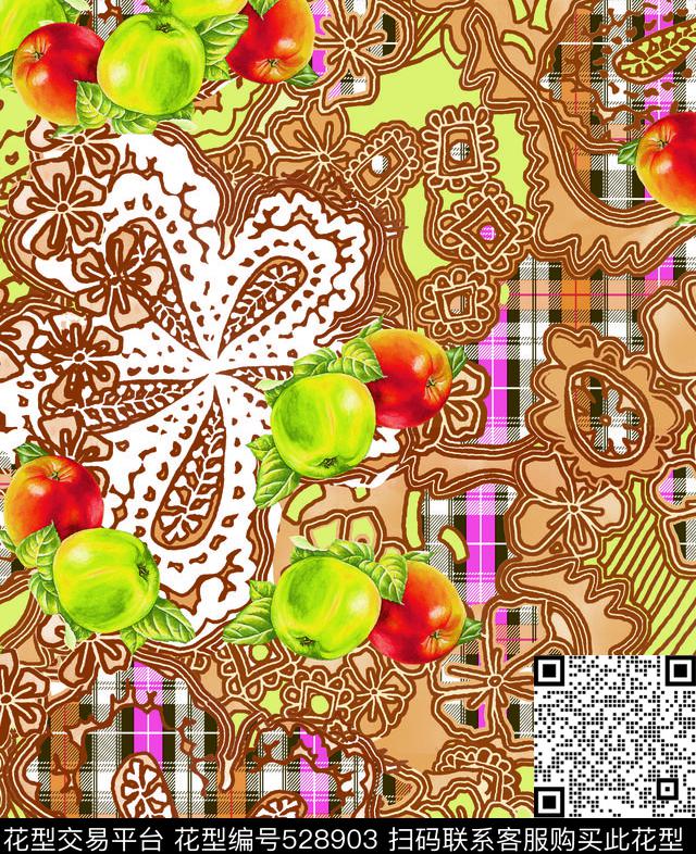 女装潮流时尚大牌手绘线条几何数码印花华亿平台下载（图片编号: 528903） - 瓦栏（Walan）