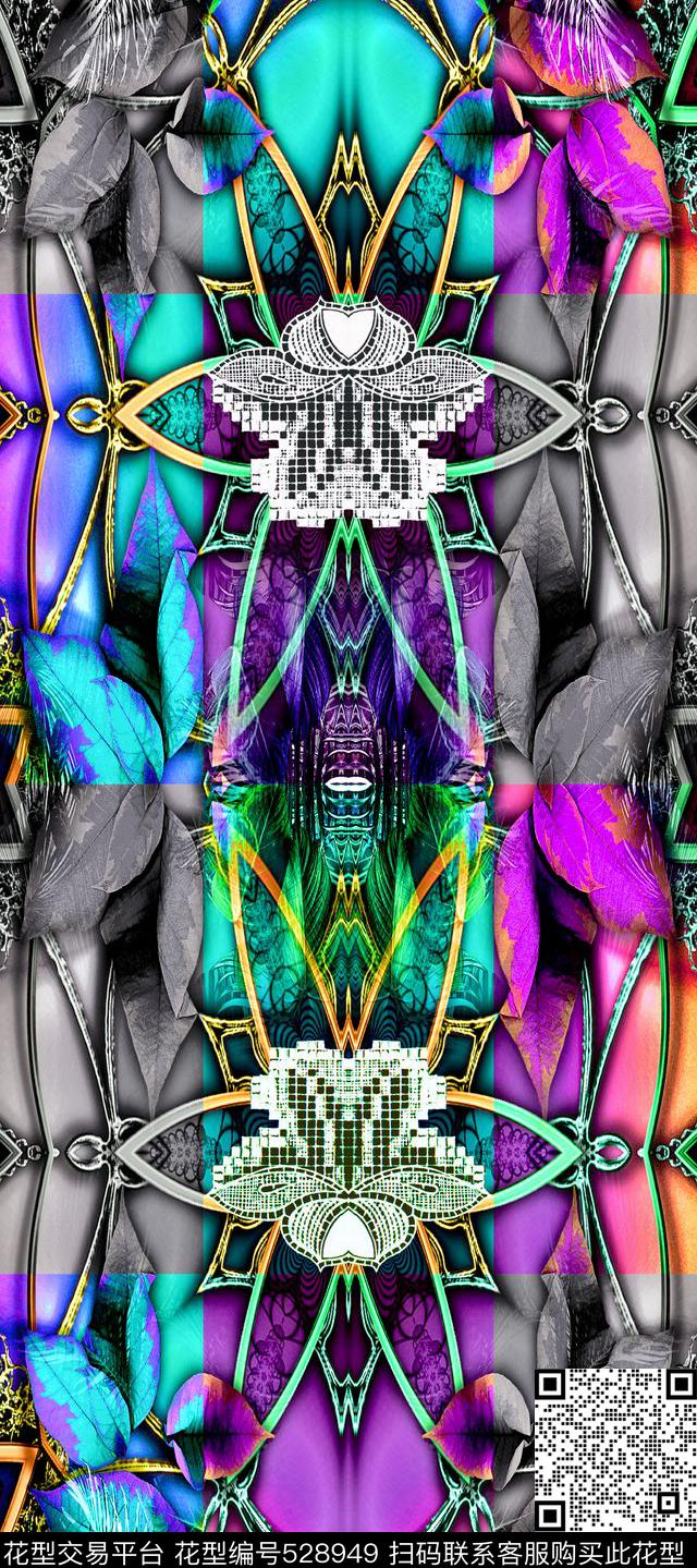 宫廷风拼接大方数码印花华亿平台下载（图片编号: 528949） - 瓦栏（Walan）