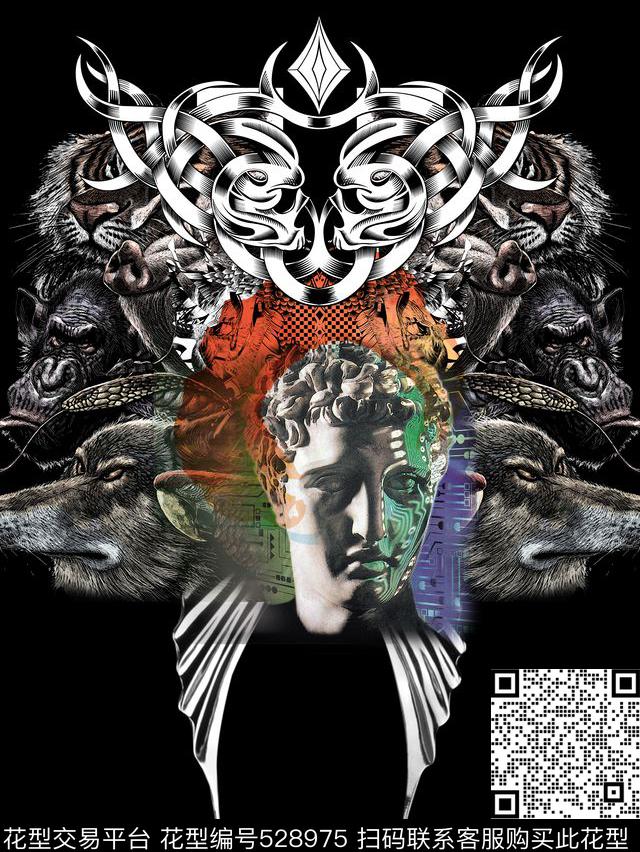 潮流定位男装华亿平台数码印花华亿平台下载（图片编号: 528975） - 瓦栏（Walan）