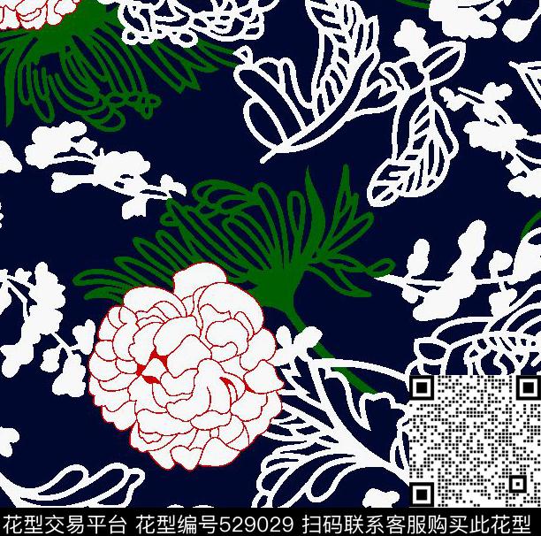 田园树林森林传统印花华亿平台下载（图片编号: 529029） - 瓦栏（Walan）