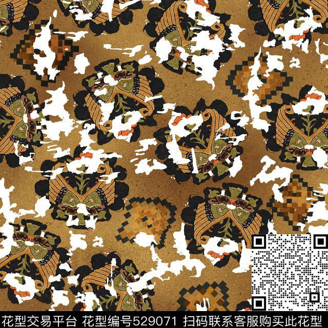 2016女装抽象大牌数码印花华亿平台下载（图片编号: 529071） - 瓦栏（Walan）