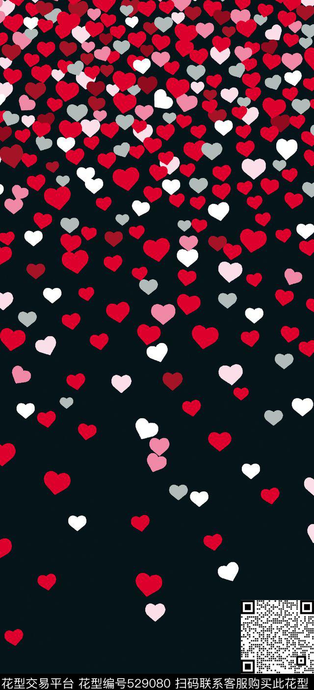 时尚手绘定位女装手绘定位女装爱心渐变定位女装传统印花华亿平台下载（图片编号: 529080） - 瓦栏（Walan）