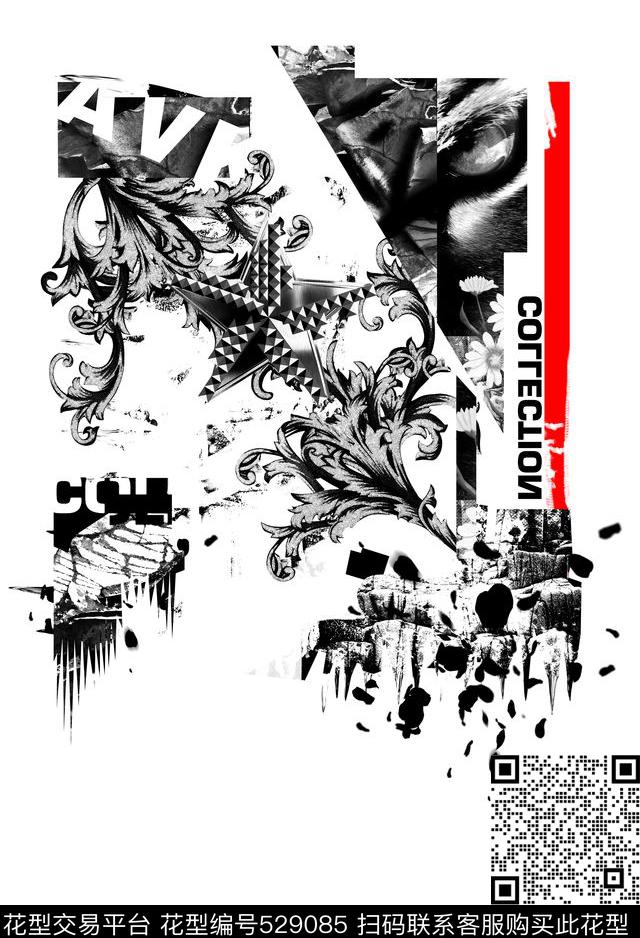 T恤衬衫花瓣数码印花华亿平台下载（图片编号: 529085） - 瓦栏（Walan）