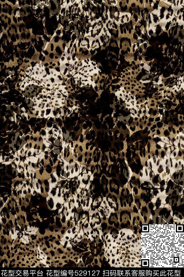 D&G花卉豹纹原创时尚潮流数码印花华亿平台下载（图片编号: 529127） - 瓦栏（Walan）