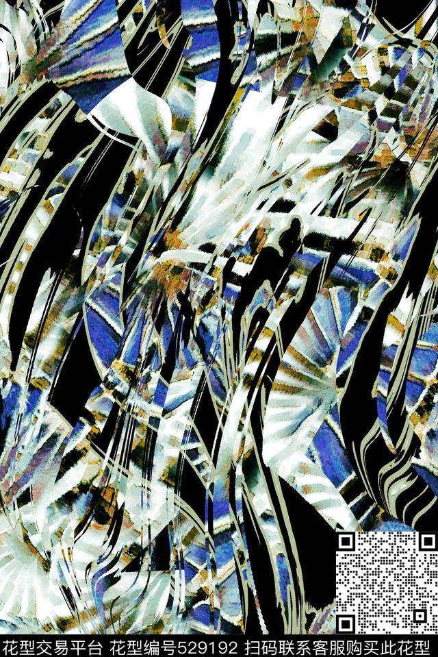 时尚女装抽象动感大气女装数码印花华亿平台下载（图片编号: 529192） - 瓦栏（Walan）