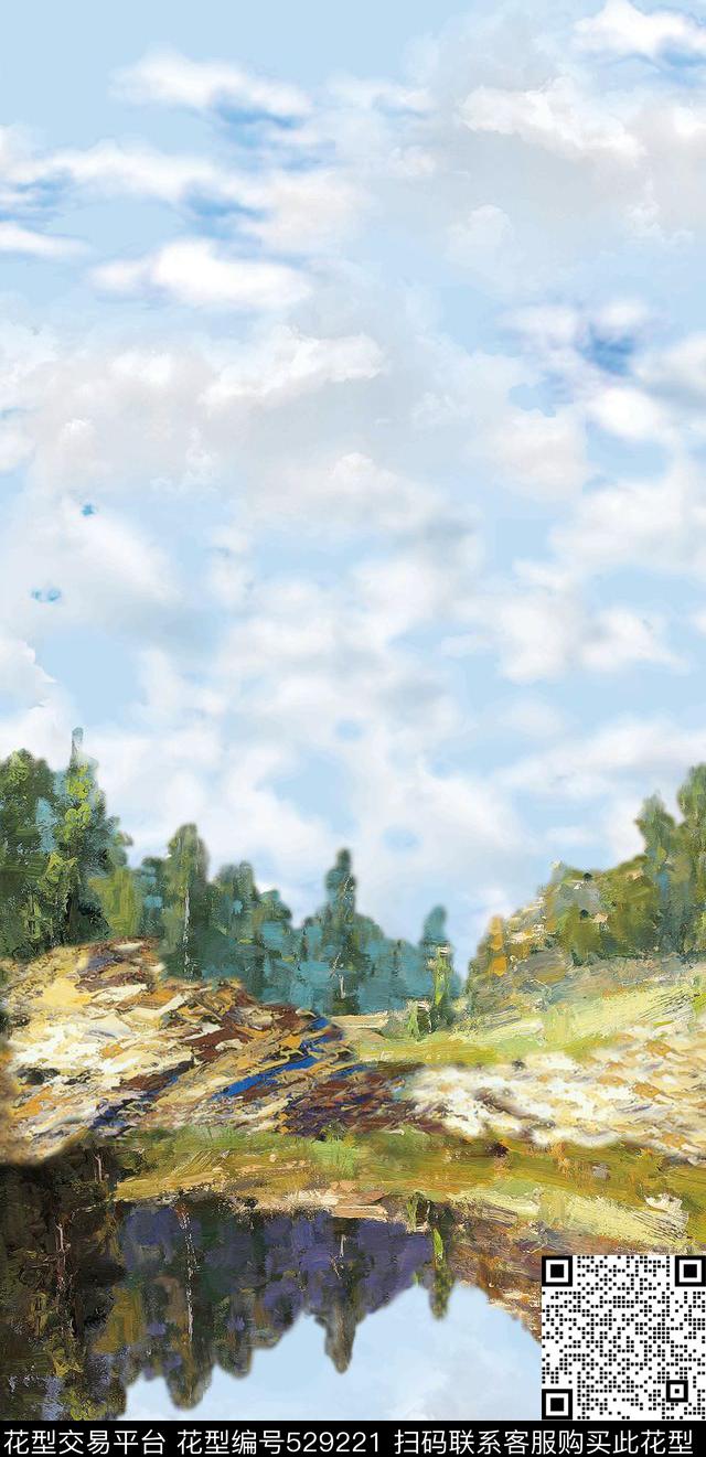 原创时尚绘画数码印花华亿平台下载（图片编号: 529221） - 瓦栏（Walan）