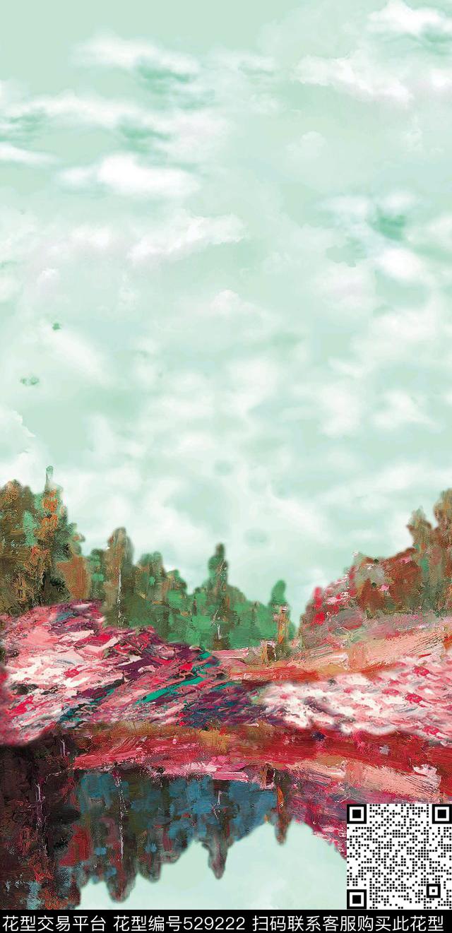 原创时尚绘画数码印花华亿平台下载（图片编号: 529222） - 瓦栏（Walan）
