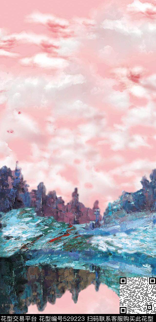 原创时尚绘画数码印花华亿平台下载（图片编号: 529223） - 瓦栏（Walan）