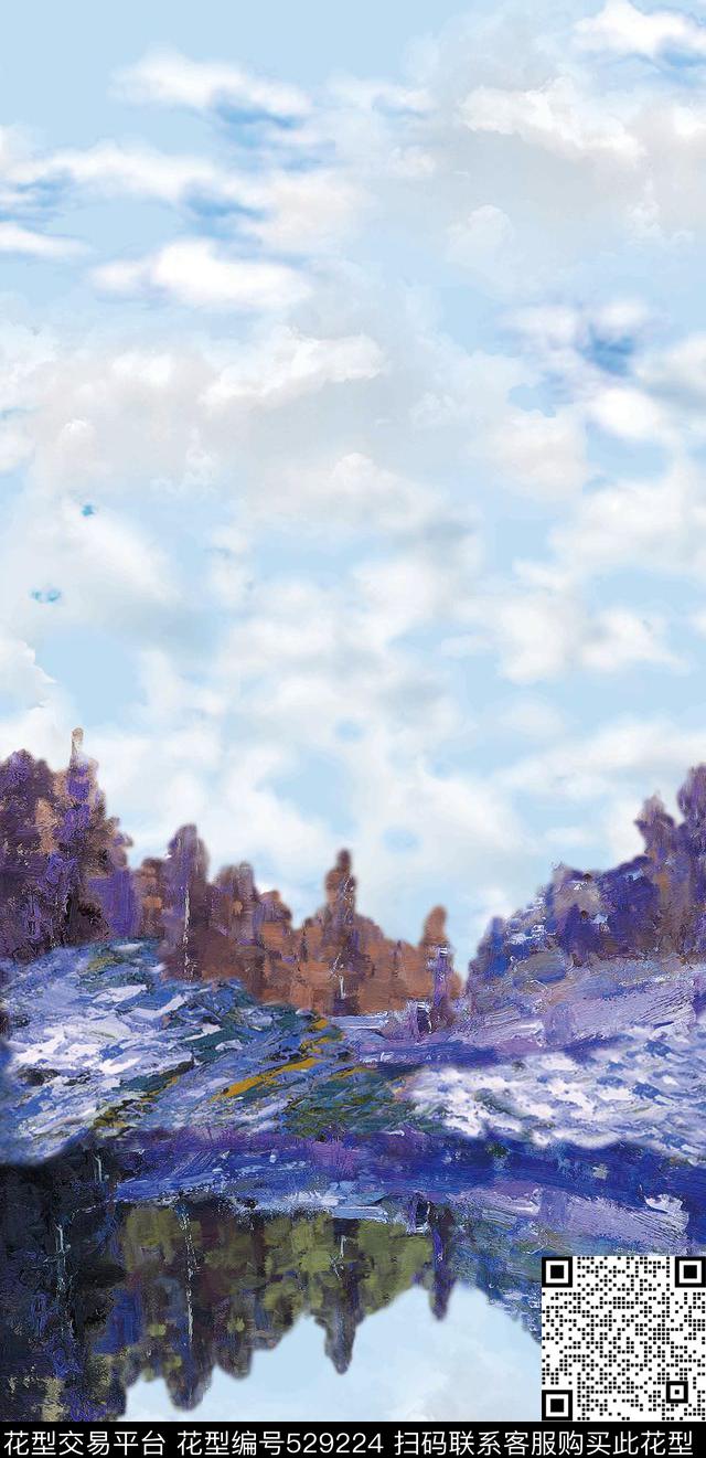 原创时尚绘画数码印花华亿平台下载（图片编号: 529224） - 瓦栏（Walan）