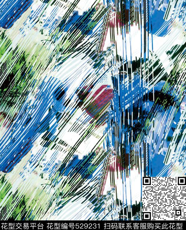 原创绘画优雅数码印花华亿平台下载（图片编号: 529231） - 瓦栏（Walan）