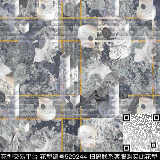 时尚潮流三维立方体圆柱体抽象底纹机理数码印花华亿平台下载（图片编号: 529244） - 瓦栏（Walan）