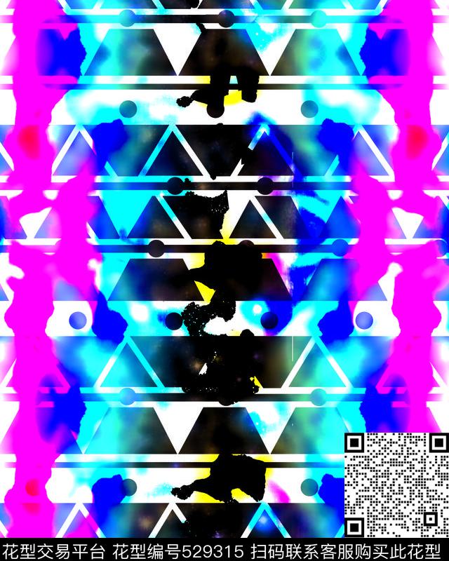 抽象酷炫色块拼接女装定位传统印花华亿平台下载（图片编号: 529315） - 瓦栏（Walan）