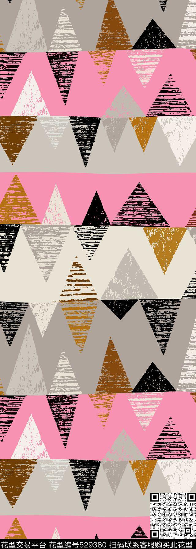 笔触衬衣抽象传统印花华亿平台下载（图片编号: 529380） - 瓦栏（Walan）