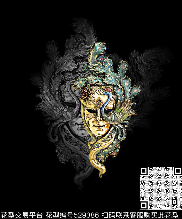 定位珠宝铜头像羽毛数码印花华亿平台下载（图片编号: 529386） - 瓦栏（Walan）