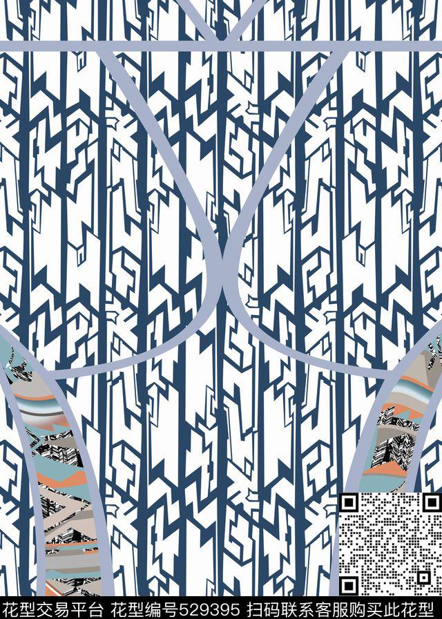 大牌几何拼贴传统印花华亿平台下载（图片编号: 529395） - 瓦栏（Walan）