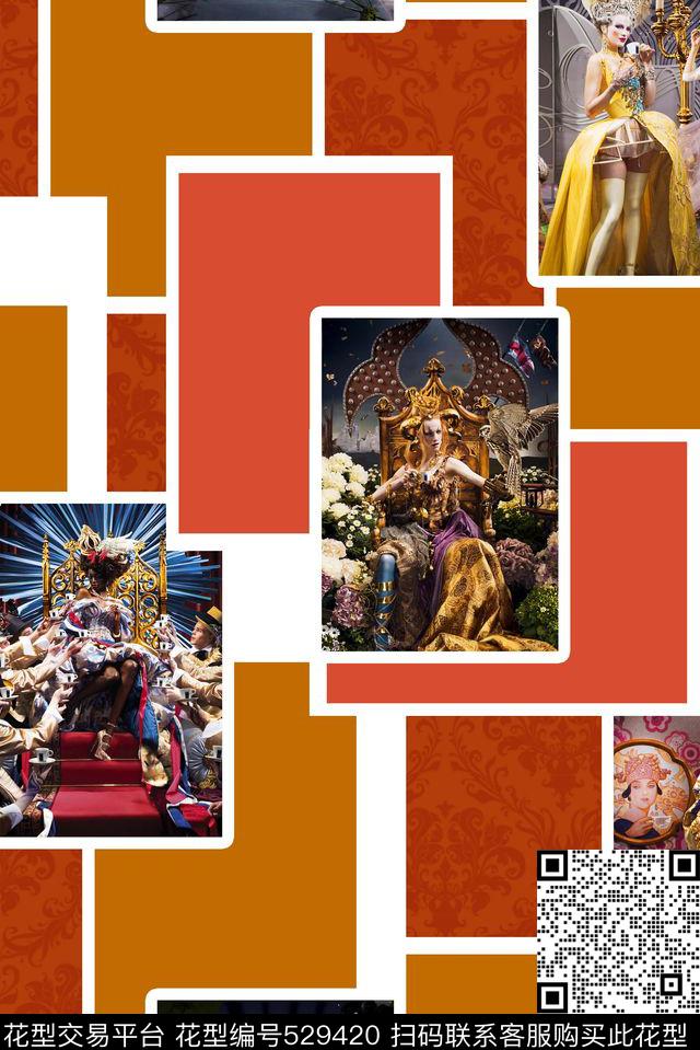 女人女装欧式数码印花华亿平台下载（图片编号: 529420） - 瓦栏（Walan）