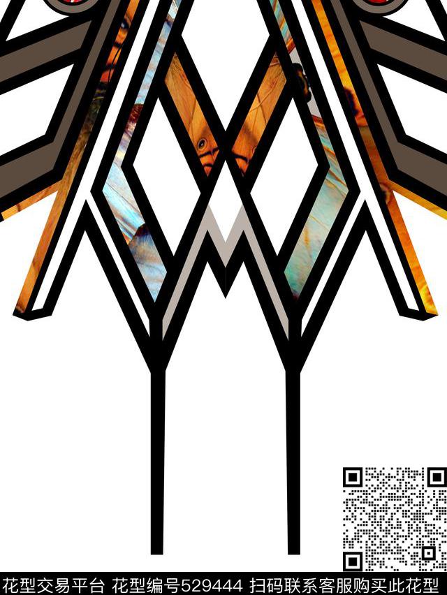 夹克时尚未来几何数码印花华亿平台下载（图片编号: 529444） - 瓦栏（Walan）