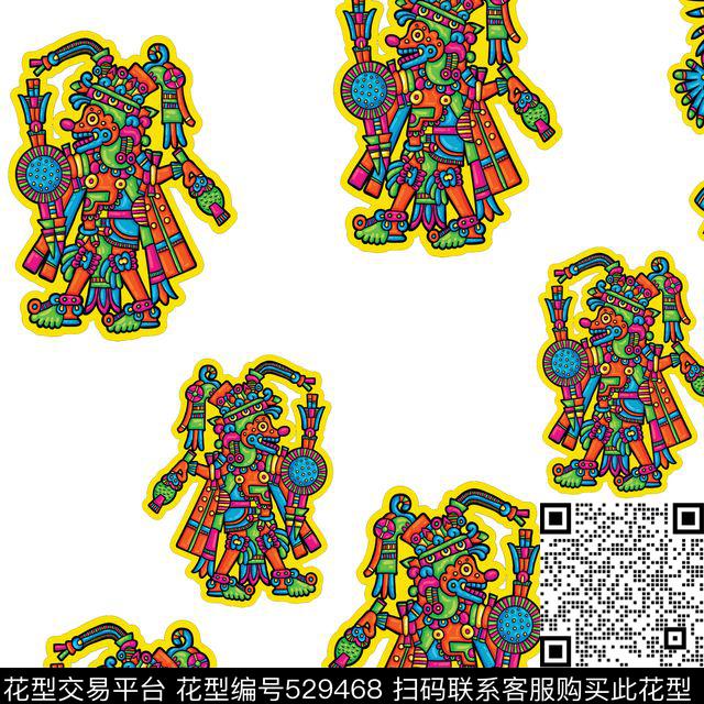 潮流抽象简约传统印花华亿平台下载（图片编号: 529468） - 瓦栏（Walan）