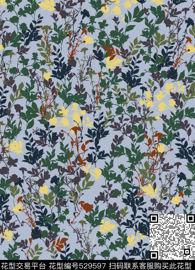 大牌花卉花藤数码印花华亿平台下载（图片编号: 529597） - 瓦栏（Walan）