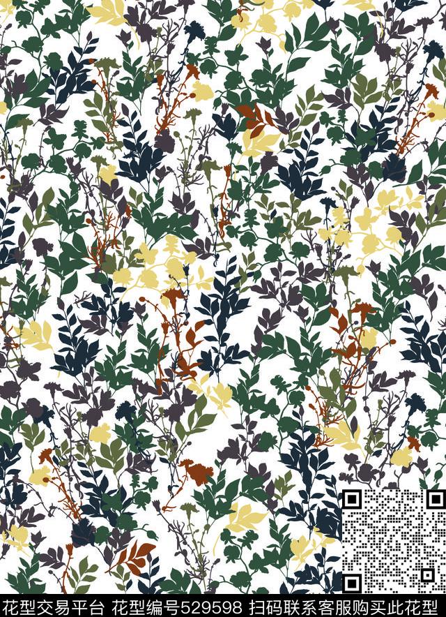 大牌花卉花藤数码印花华亿平台下载（图片编号: 529598） - 瓦栏（Walan）