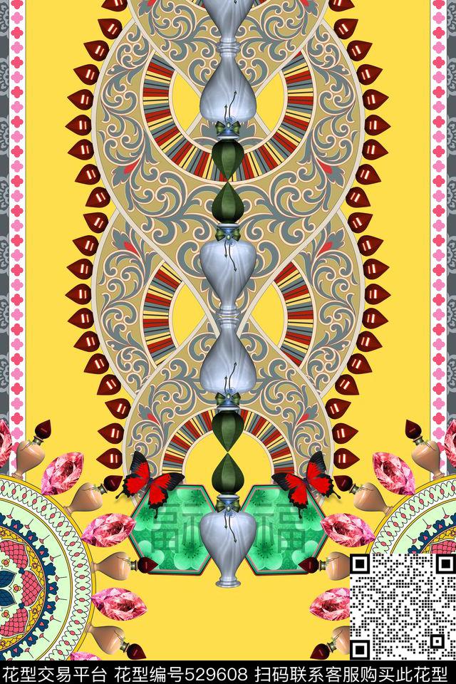 定位几何珠宝传统印花华亿平台下载（图片编号: 529608） - 瓦栏（Walan）