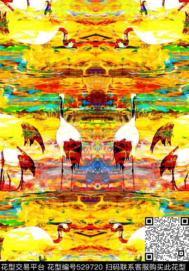 潮流抽象数码印花数码印花华亿平台下载（图片编号: 529720） - 瓦栏（Walan）