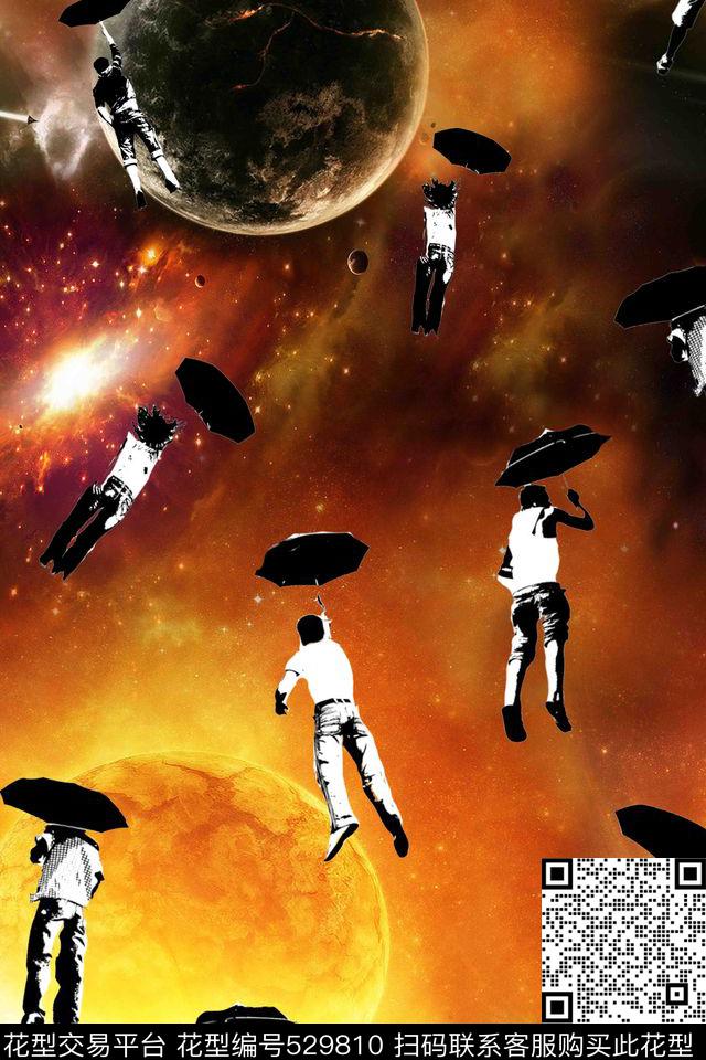 流行时尚宇宙人物数码印花华亿平台下载（图片编号: 529810） - 瓦栏（Walan）